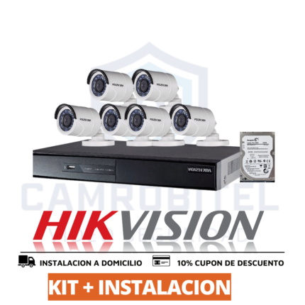 kit 6 cámaras HD +Instalación gratis +audio+disco de grabación